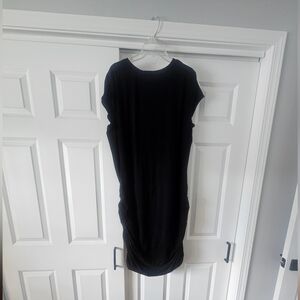 Black Shirred Sides Dress